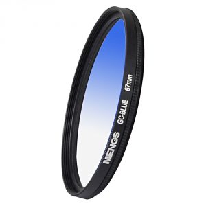 MENGS® 67mm Graduated BLUE Lens Filter With Aluminum Frame For Canon Nikon Sony Fuji Pentax Olympus Etc Digital And DSLR Camera